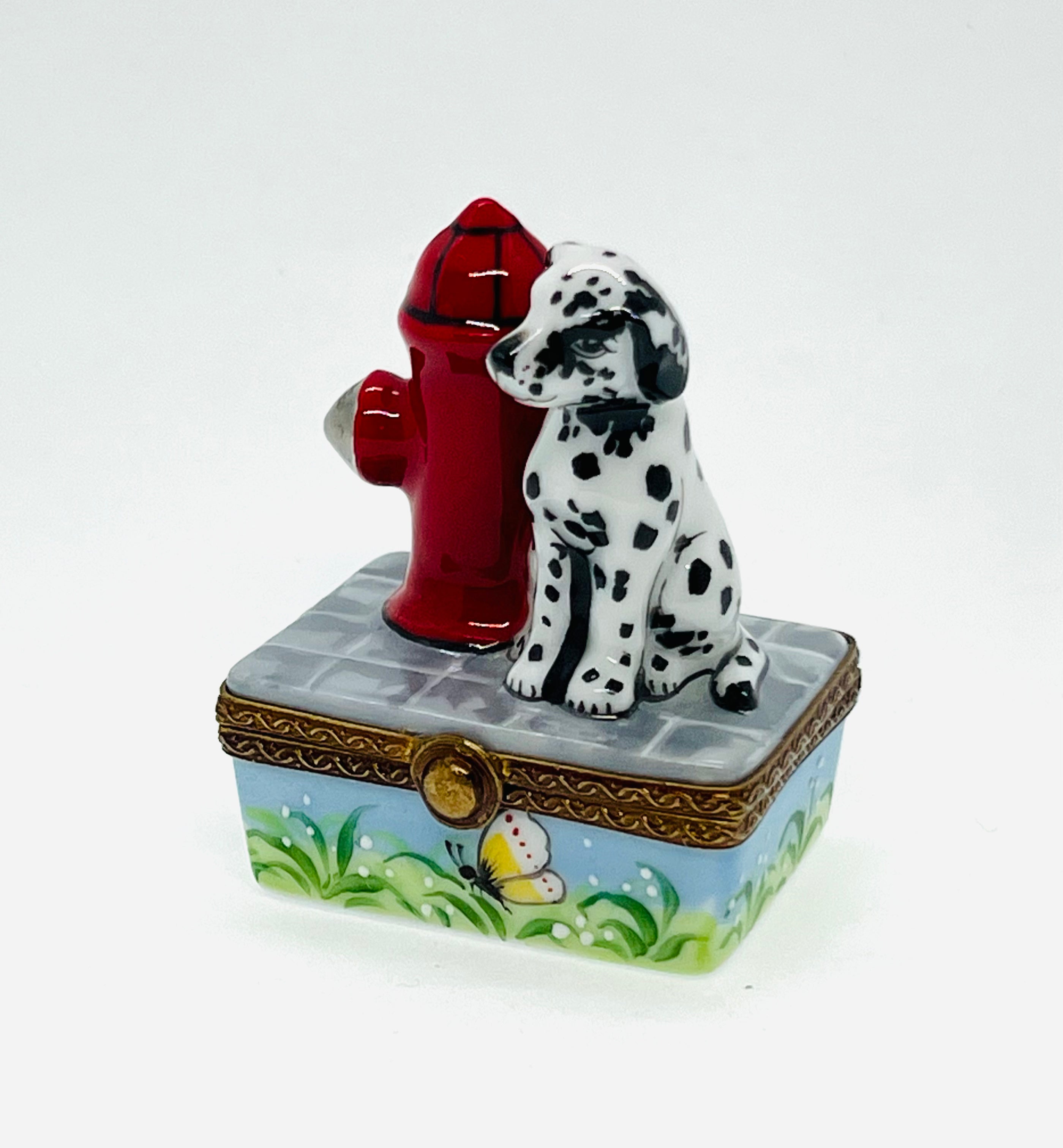 リモージュボックスプレゼントとわんちゃん犬フランス製 リモージュボックスプレゼントとわんちゃん犬フランス製